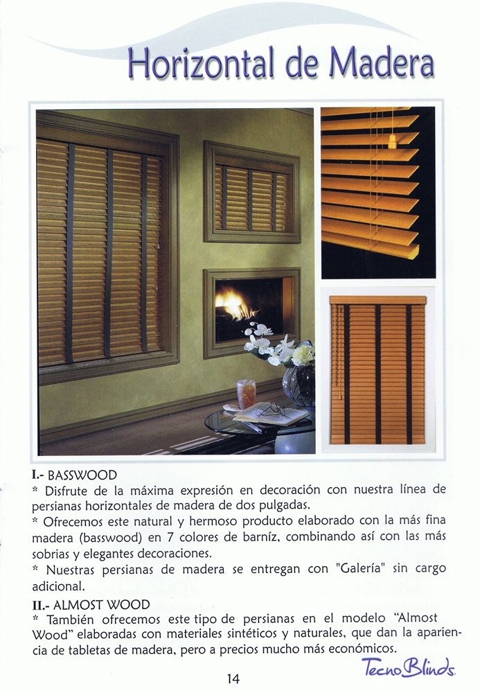 Persianas Horizaontales de Madera